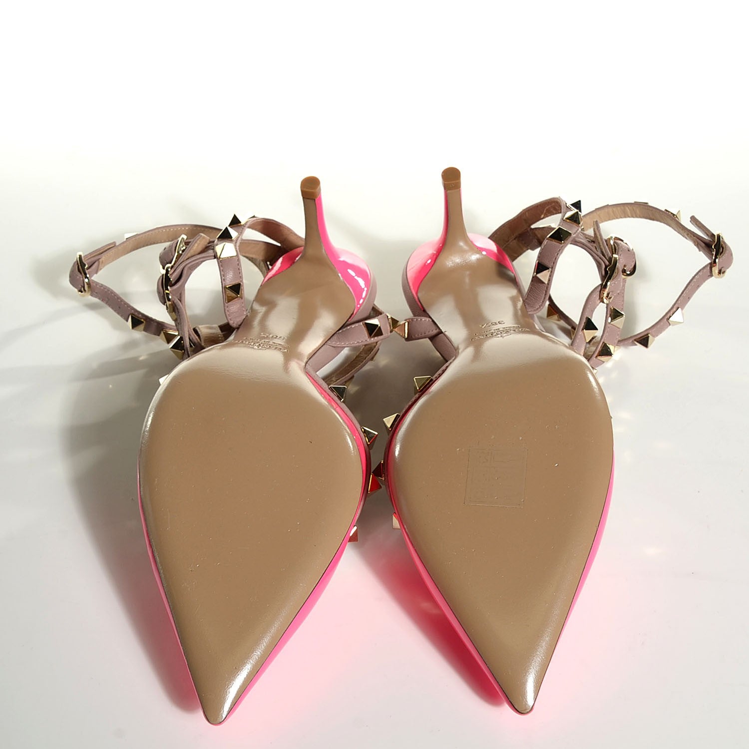 Valentino Garavani Patent Rockstud Ankle Strap 65mm Pumps 38.5 Fuxia Fluo Poudre 5 of 7