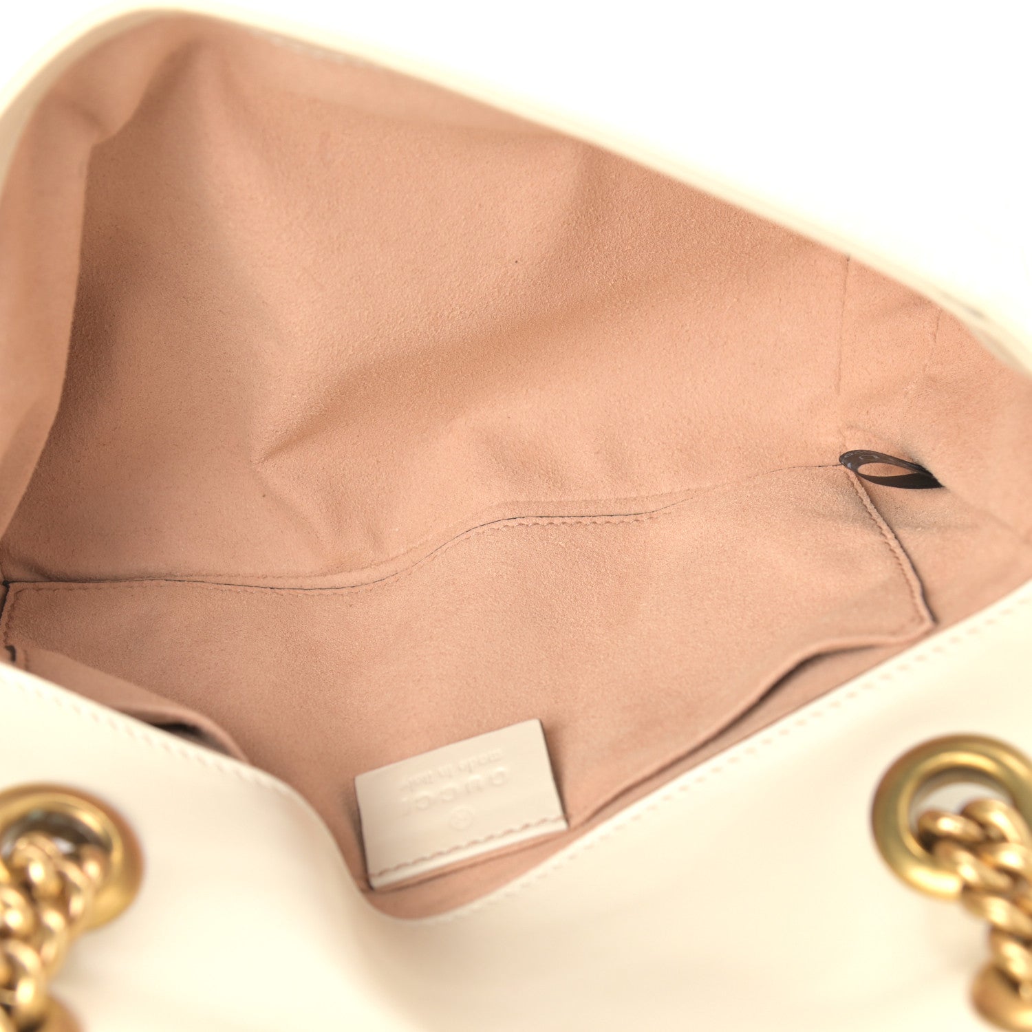 Gucci Calfskin Matelasse Mini GG Marmont Shoulder Bag White 5 of 9