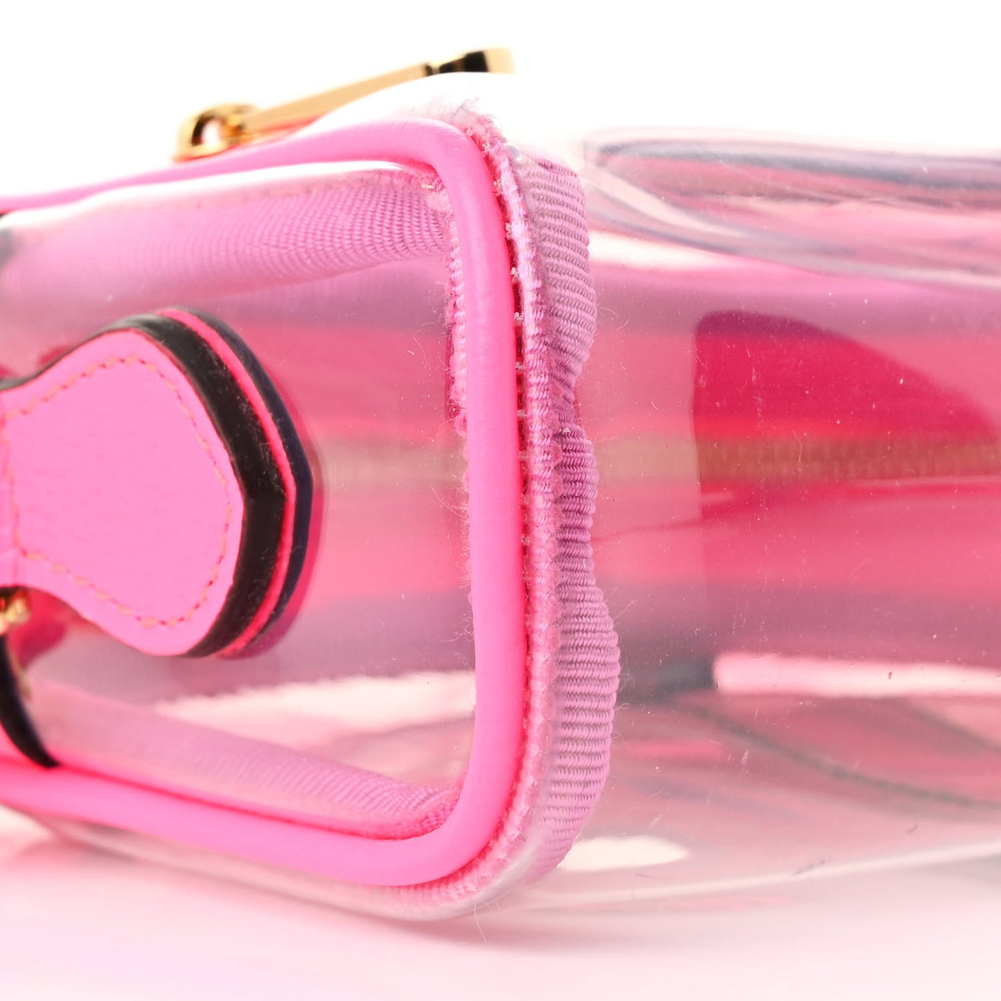 Vinyl Web Mini Ophidia Transparent Shoulder Bag Fluorescent Fuchsia