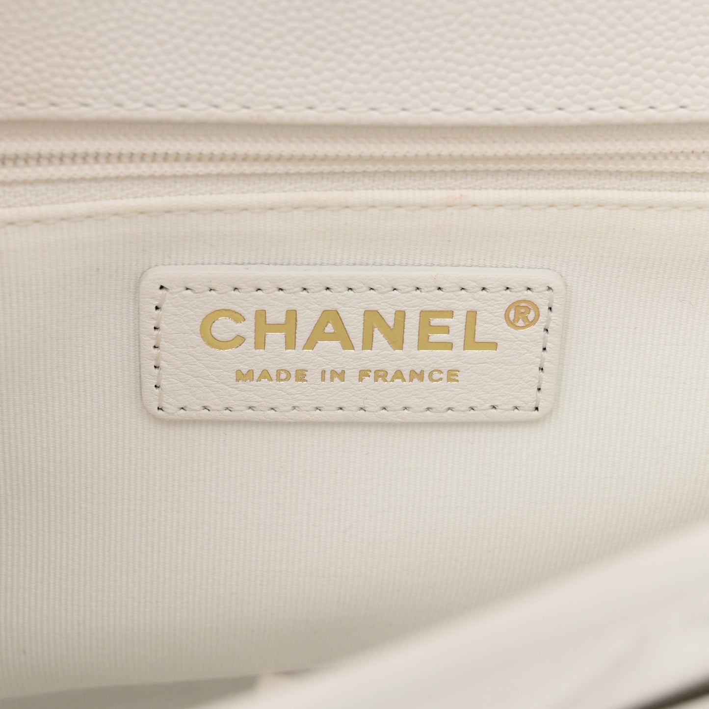 Caviar Quilted School Memory Small Top Handle Flap White