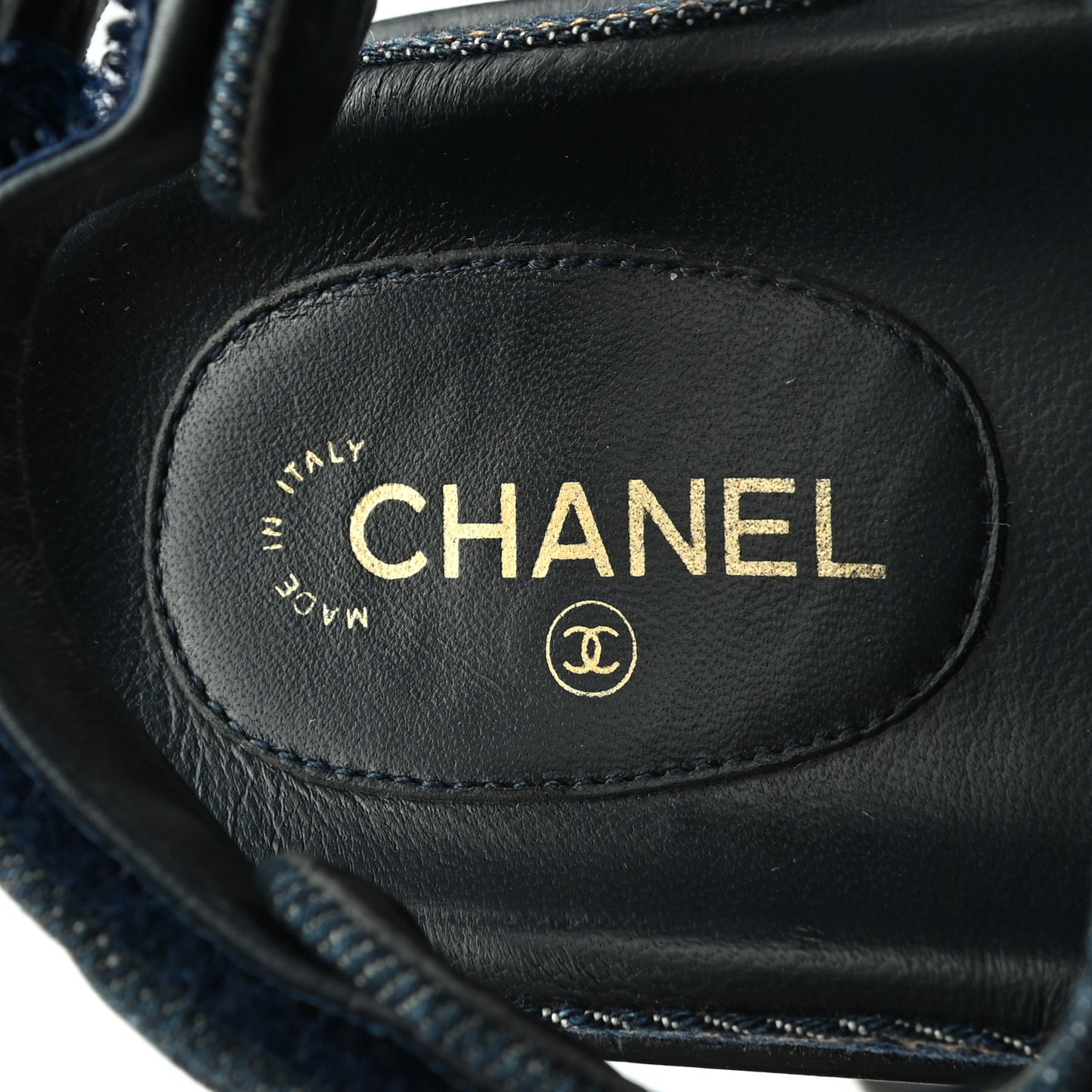 Denim Velcro Dad Sandals 36 Navy Blue