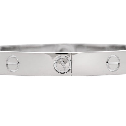 Cartier 18K White Gold 4 Diamond LOVE Bracelet 16 4 of 9