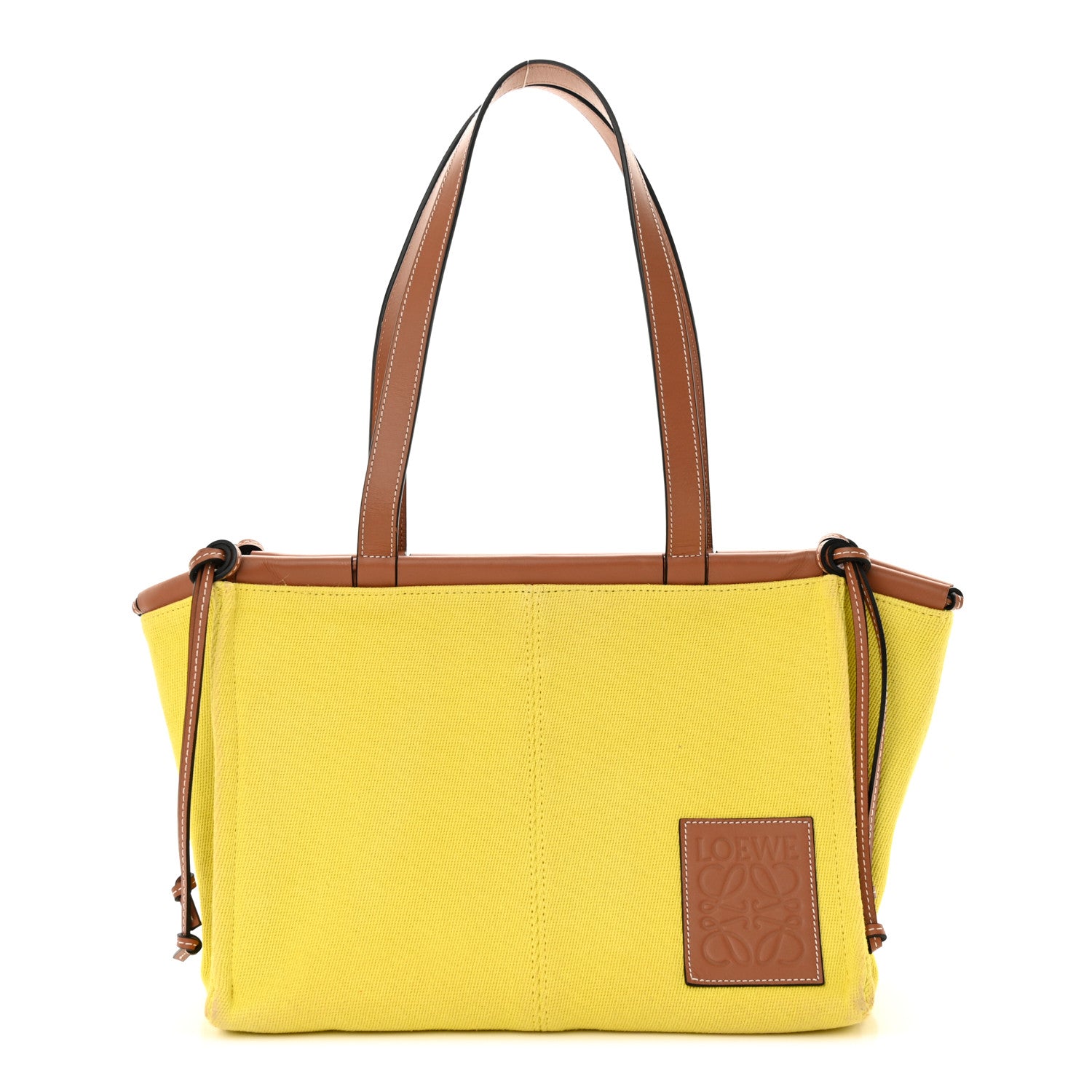 Loewe Canvas Calfskin Cushion Tote Yellow 1 of 13