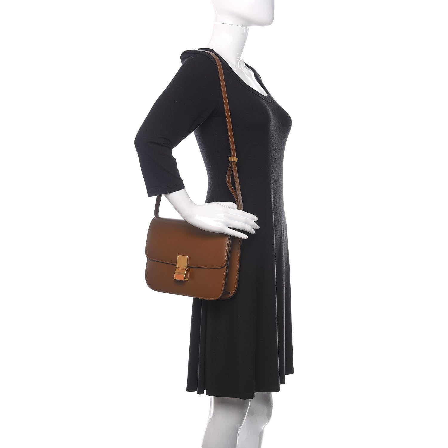 Celine Box Calfskin Medium Classic Box Flap Bag Camel 2 of 11