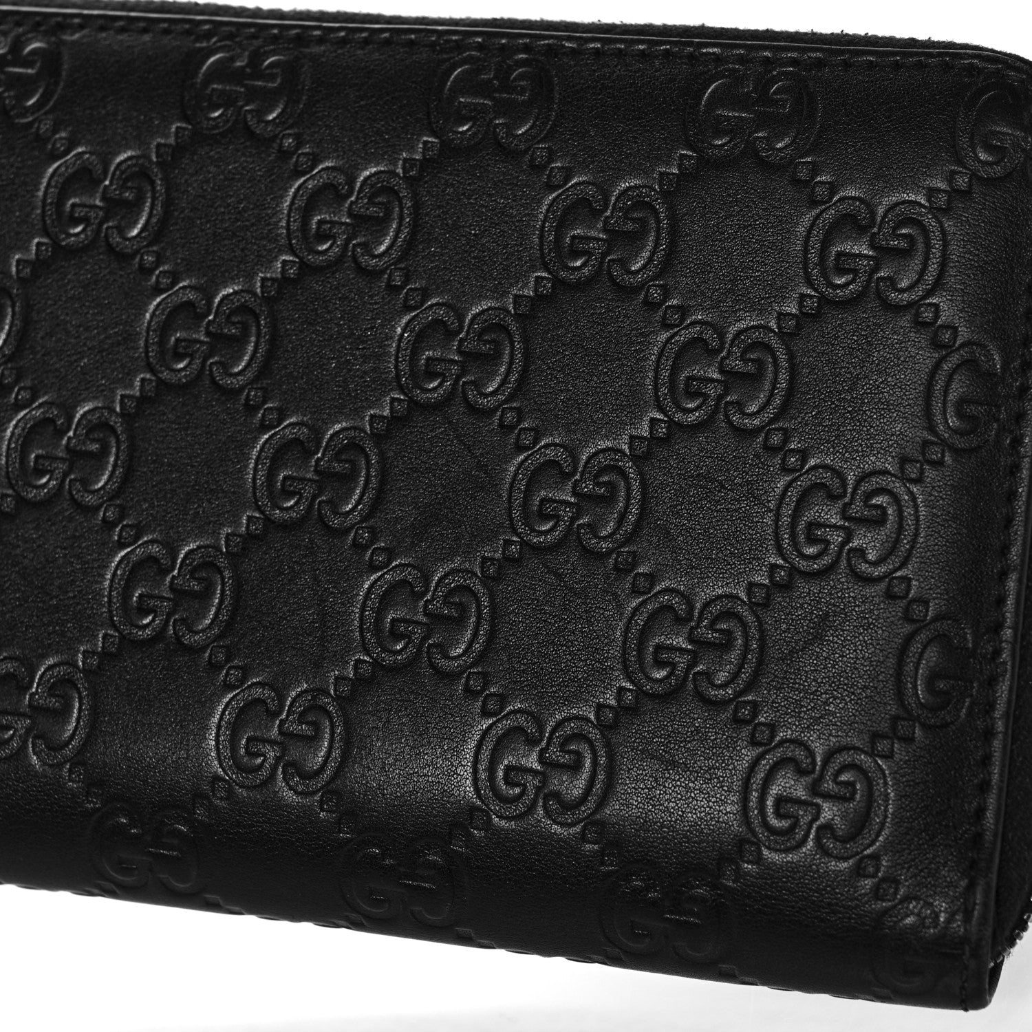 Gucci Guccissima Signature Zip Around Organizer Wallet Black 13 of 14
