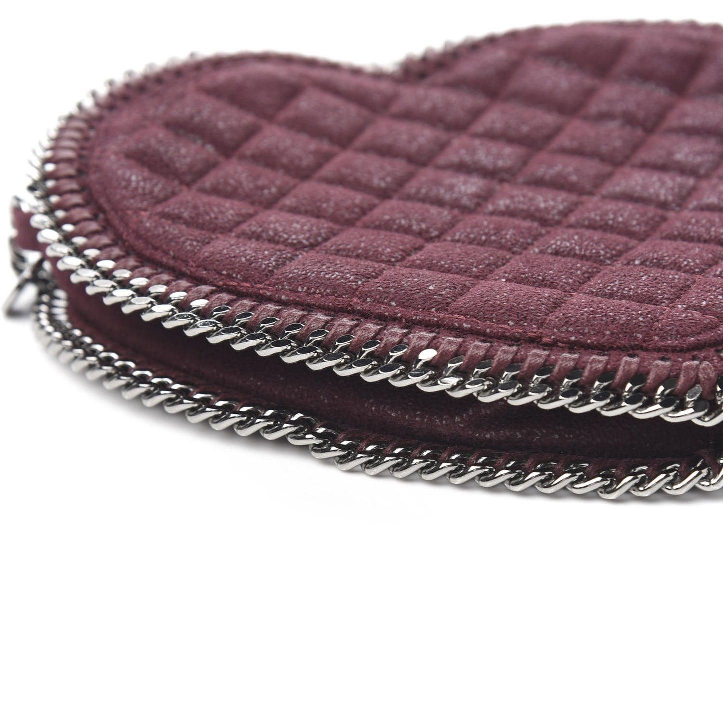 Shaggy Deer Quilted Falabella Heart Crossbody Bag Burgundy