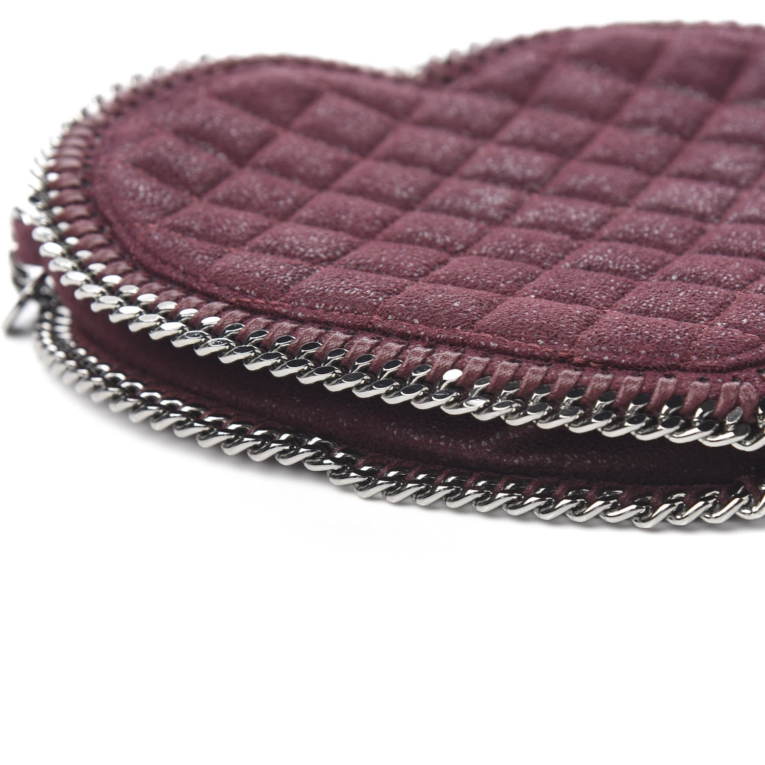 Stella McCartney Shaggy Deer Quilted Falabella Heart Crossbody Bag Burgundy 6 of 8