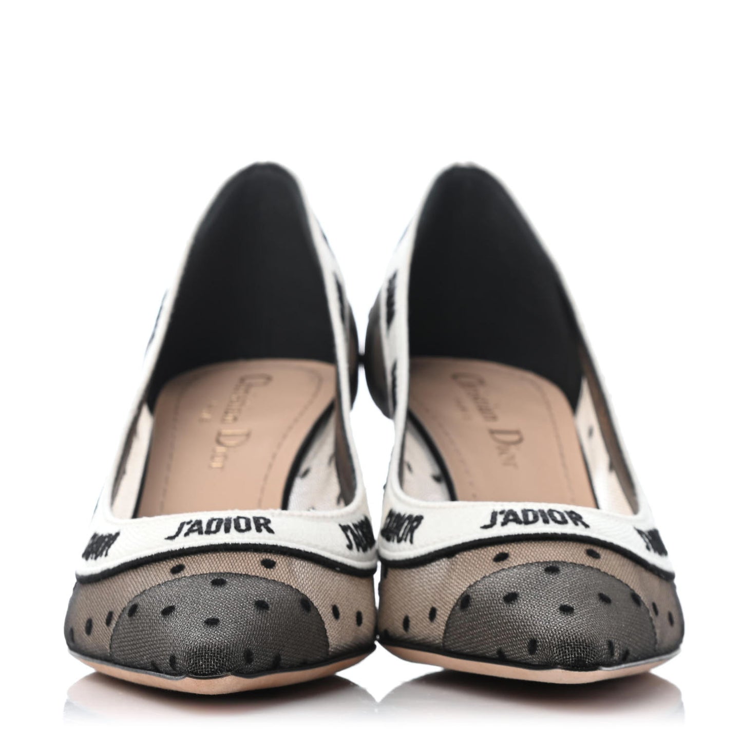 Plumetis Ribbon J'Adior 65mm Pumps 36.5 Black Nude