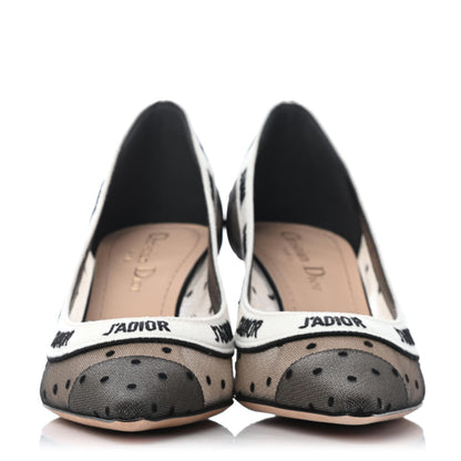Christian Dior Plumetis Ribbon J'Adior 65mm Pumps 36.5 Black Nude 2 of 4