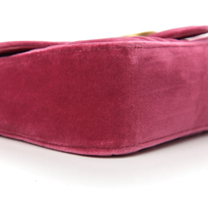 Gucci Velvet Matelasse Small GG Marmont Shoulder Bag Light Raspberry Rose 7 of 9