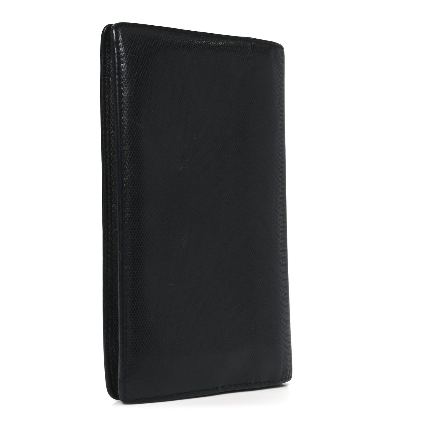 Grained Calfskin CC Button Yen Wallet Black