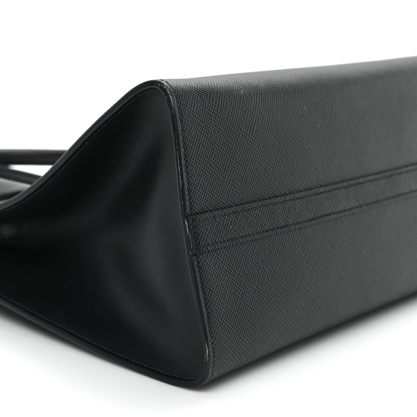 Saffiano Cuir Calfskin Medium Monochrome Top Handle Tote Black