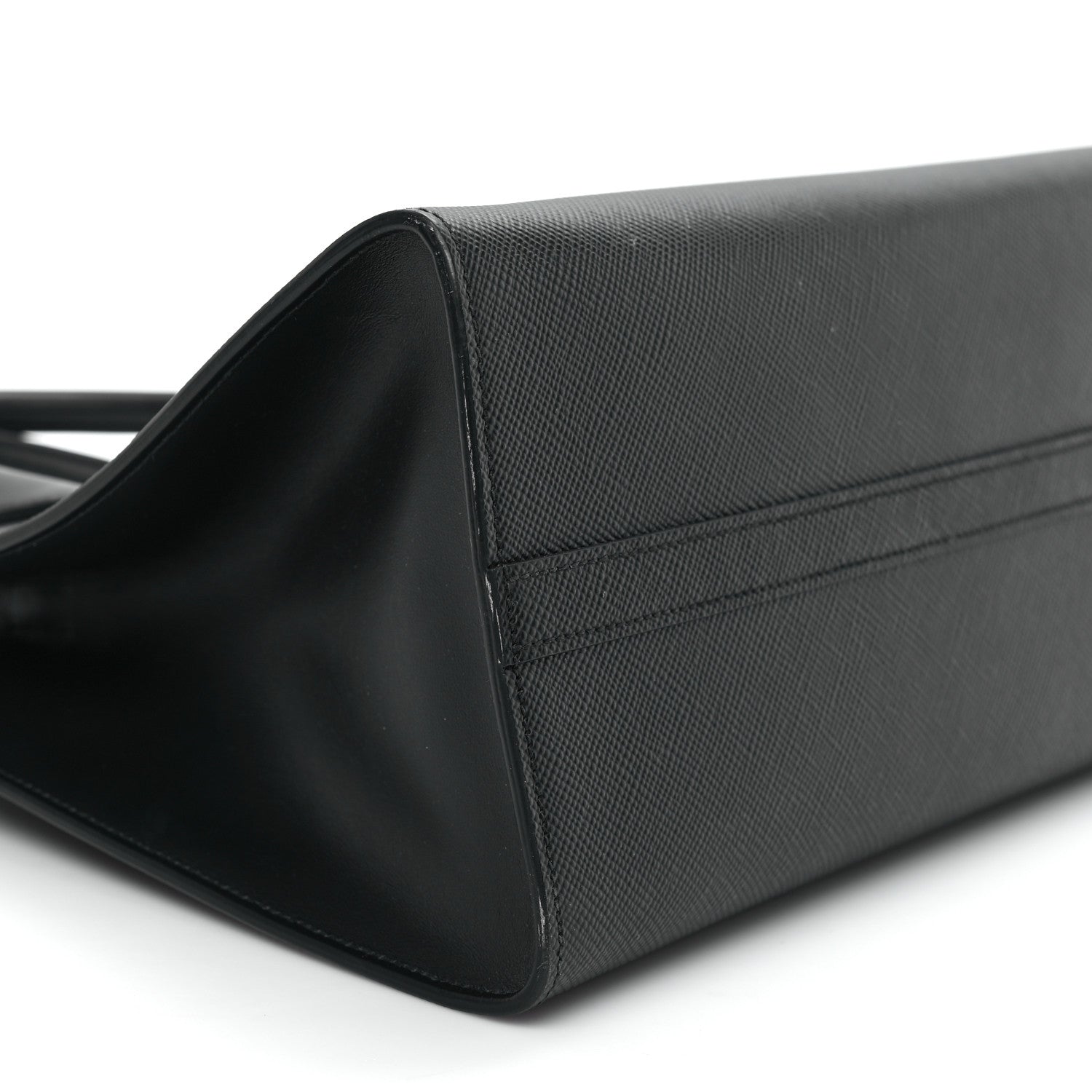 Prada Saffiano Cuir Calfskin Medium Monochrome Top Handle Tote Black 8 of 10