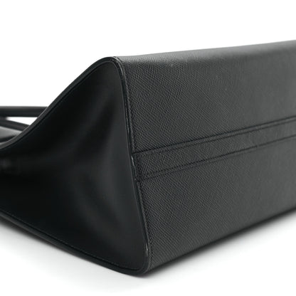 Prada Saffiano Cuir Calfskin Medium Monochrome Top Handle Tote Black 8 of 10
