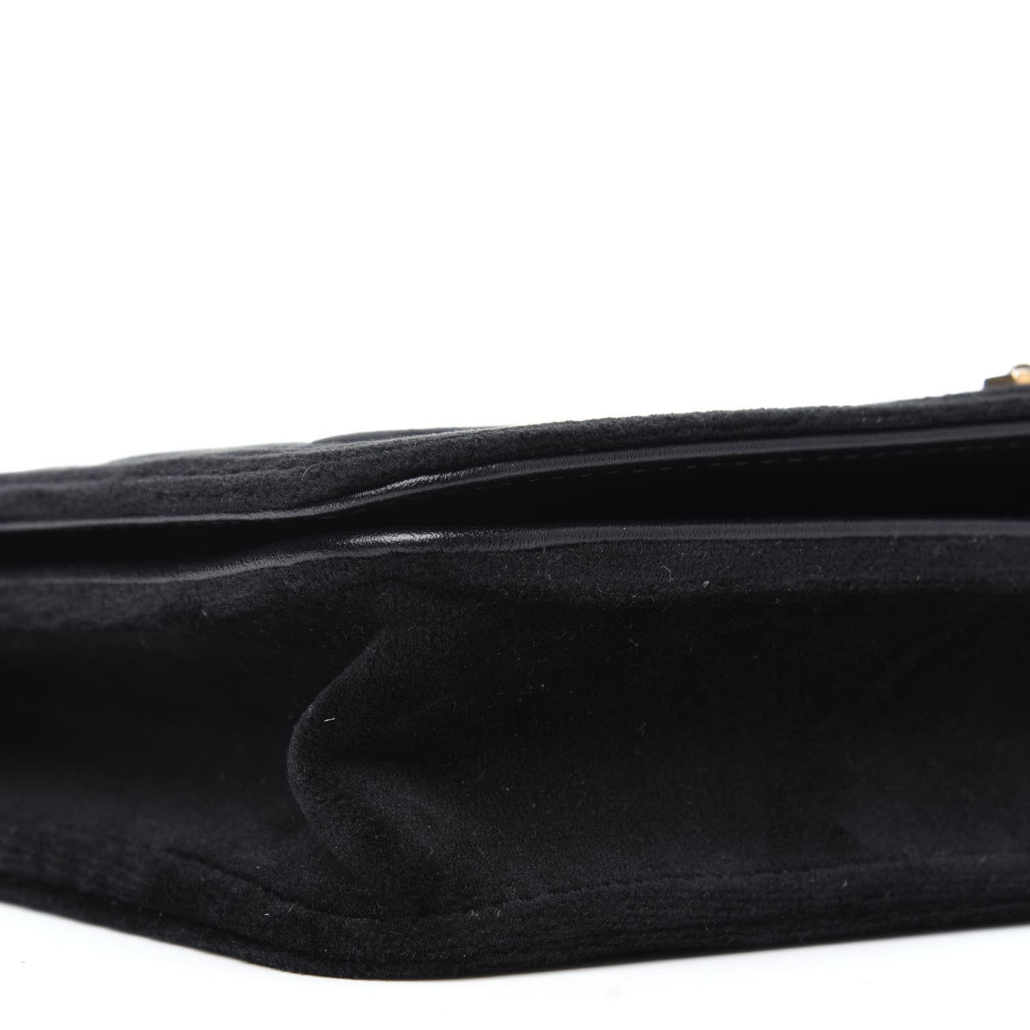 Chanel Velvet Quilted Boy Wallet On Chain WOC Black 12 of 14