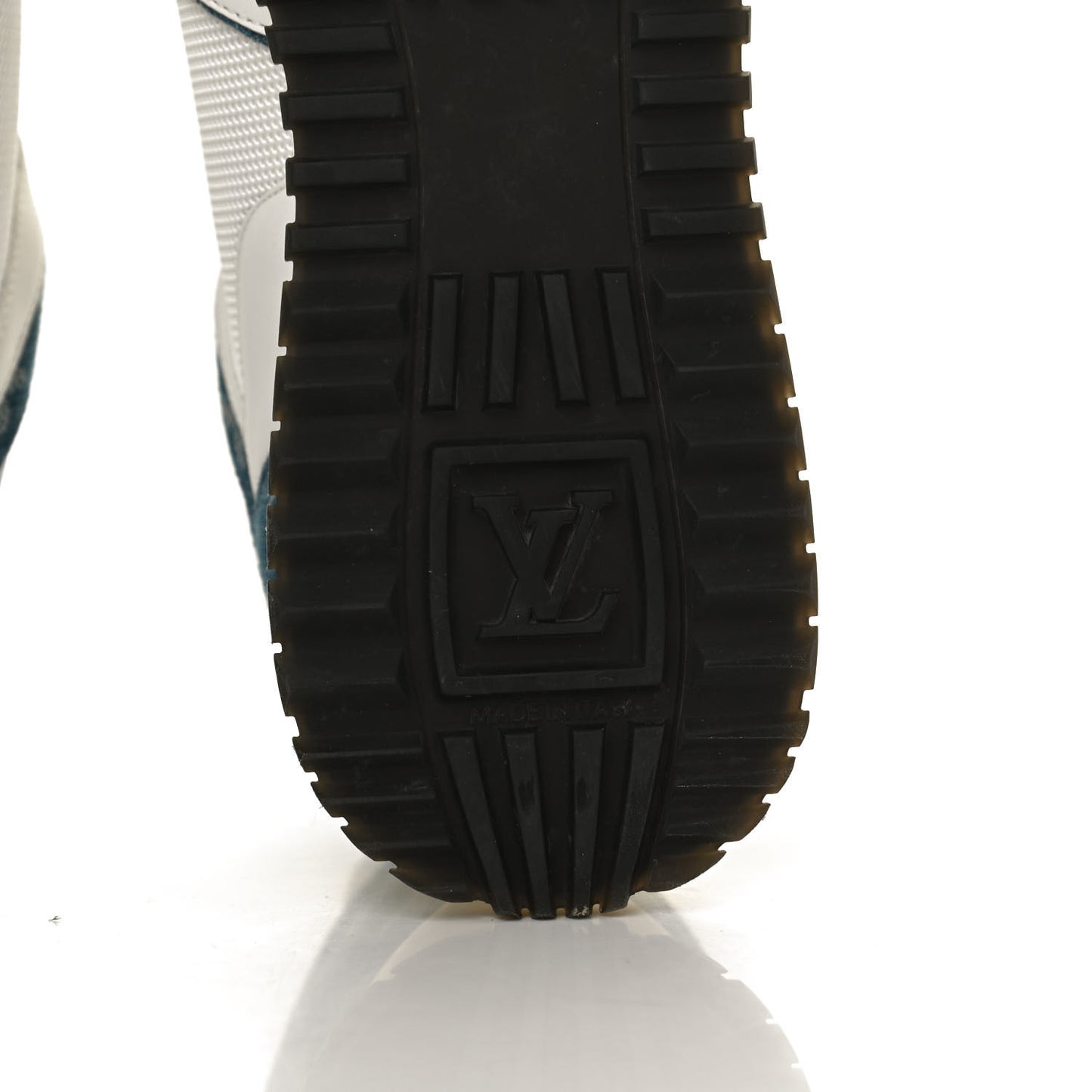 Calfskin Monogram Denim Run Away Sneakers 40 White