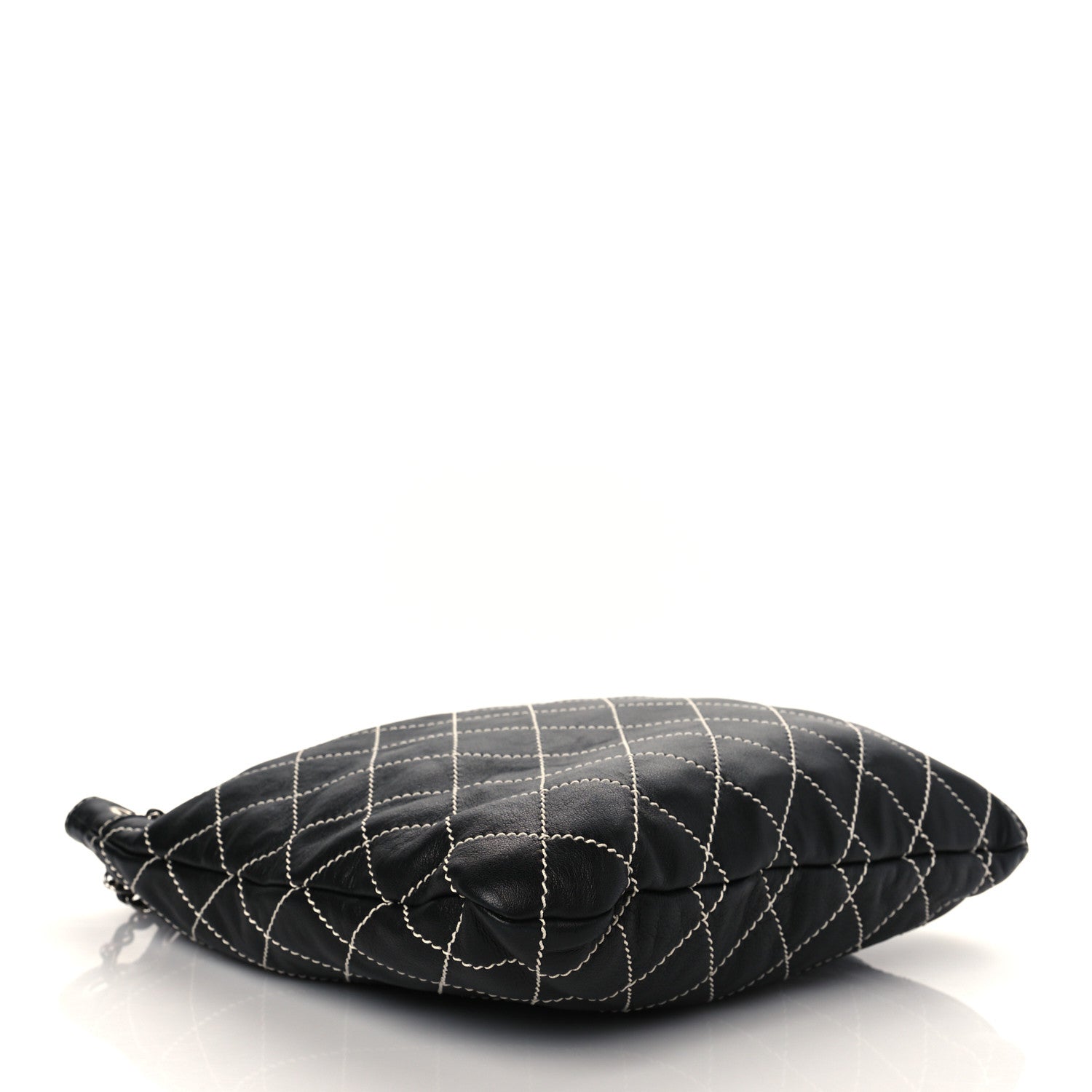 Chanel Lambskin Contrast Stitch Shoulder Bag Black 4 of 10