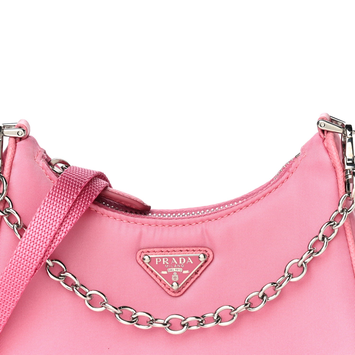 Prada Tessuto Nylon Saffiano Mini Re-Edition 2000 Shoulder Bag Begonia 9 of 11