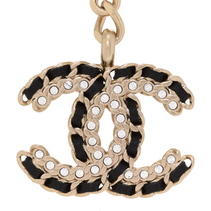 Chanel Lambskin Pearl Crystal Chain CC Fancy Belt 75 Black Gold 3 of 5