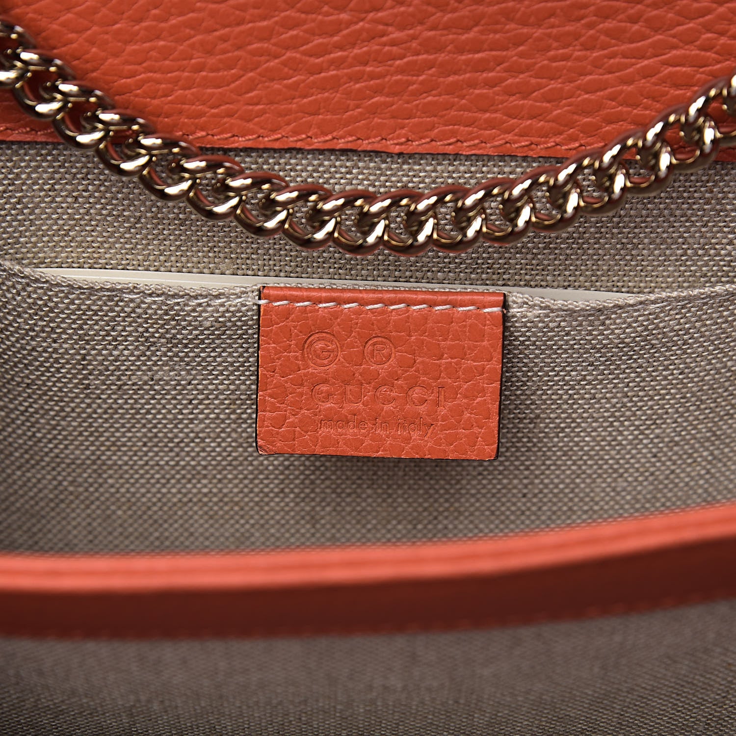 Gucci Dollar Calfskin Small Interlocking G Shoulder Bag Sun Orange 6 of 10