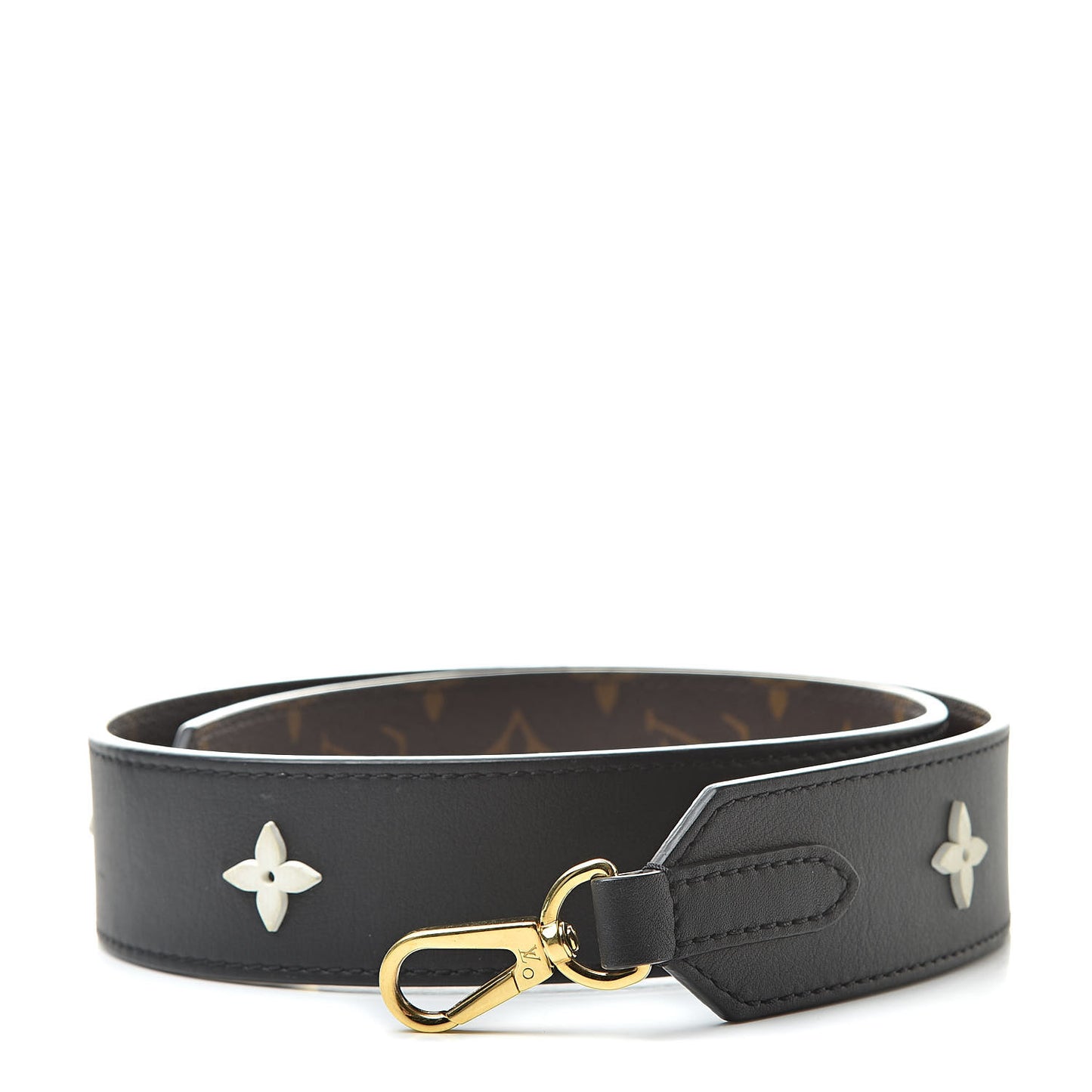 Monogram Letter Bandouliere Shoulder Strap Black