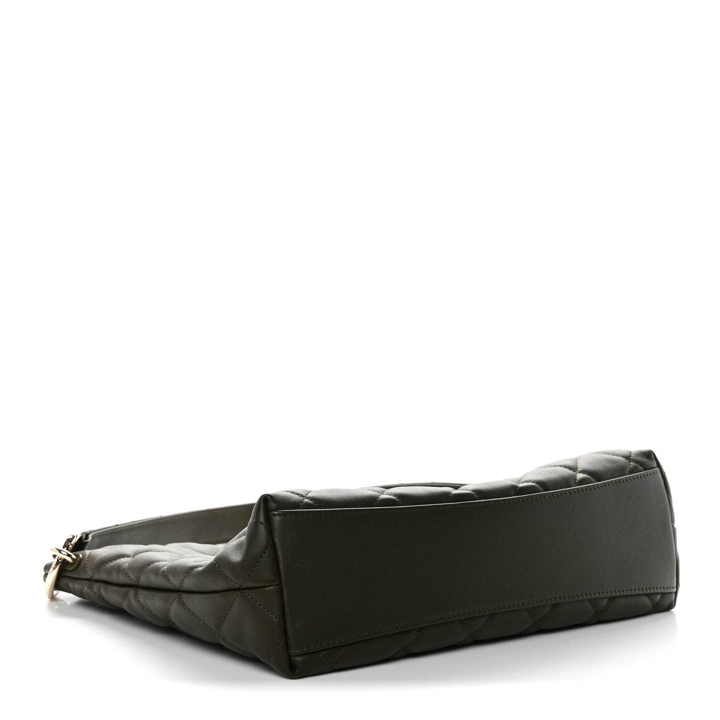 Calfskin Quilted Coco Mellow Hobo Khaki