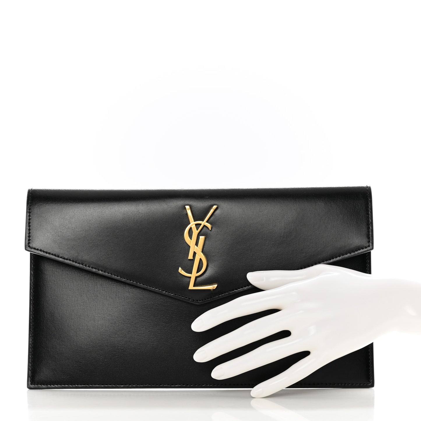 Smooth Shiny Calfskin Monogram Uptown Pouch Black