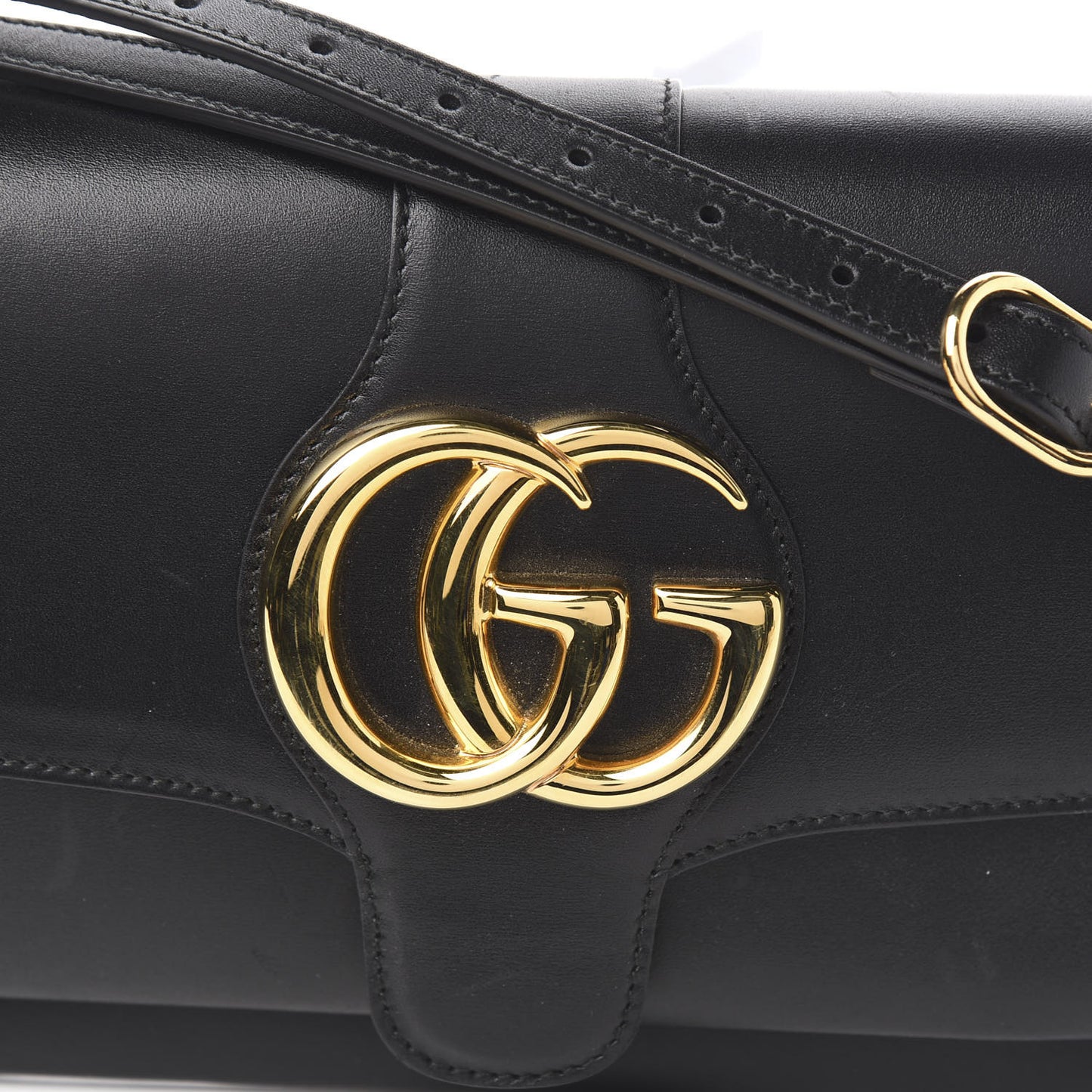 Vitello Palmellato Lux Small Arli Flap Shoulder Bag Black