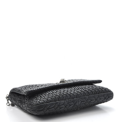 Miu Miu Nappa Matelasse Crystal Flap Clutch Black 3 of 8