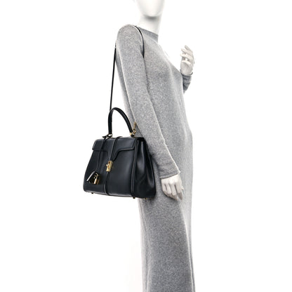 Celine Satinated Calfskin Medium 16 Top Handle Bag Black 2 of 10
