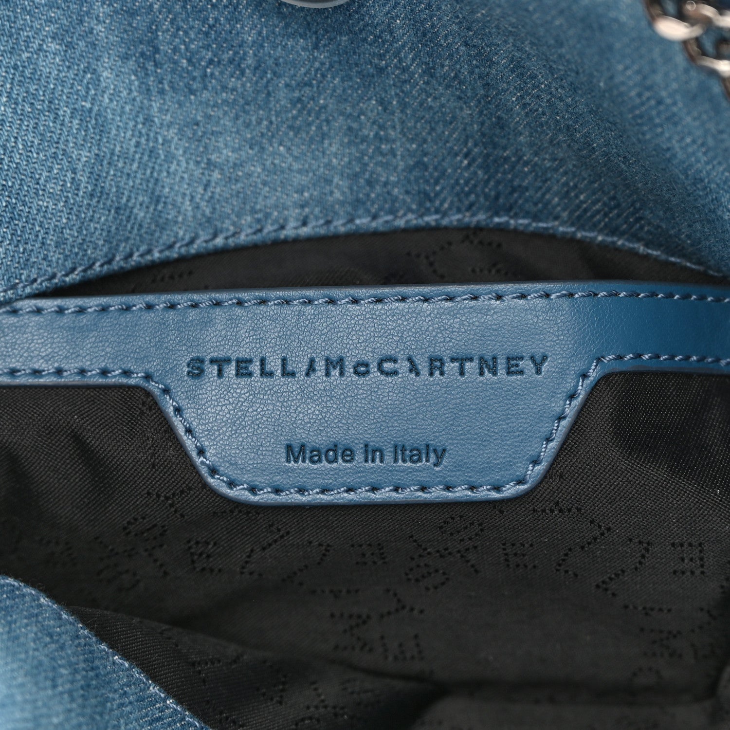 Stella McCartney Denim Embroidered Tiger Mini Falabella Tote Blue 6 of 10