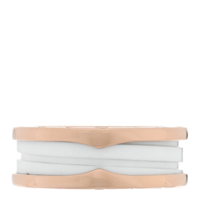 Bulgari 18K Rose Gold White Ceramic B.Zero1 Two-Band Ring 62 10 3 of 4