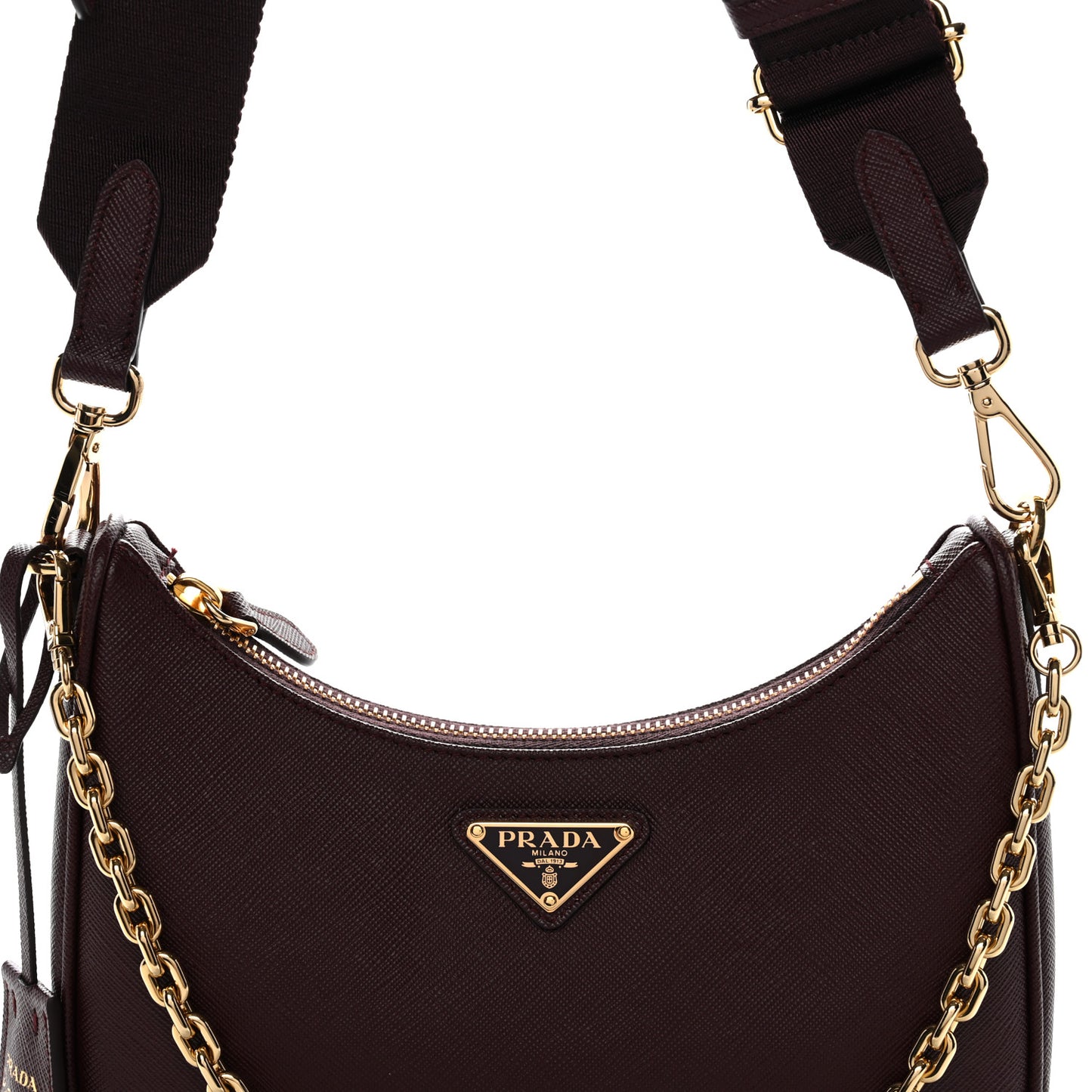 Saffiano Lux Re-Edition 2005 Shoulder Bag Bordeaux
