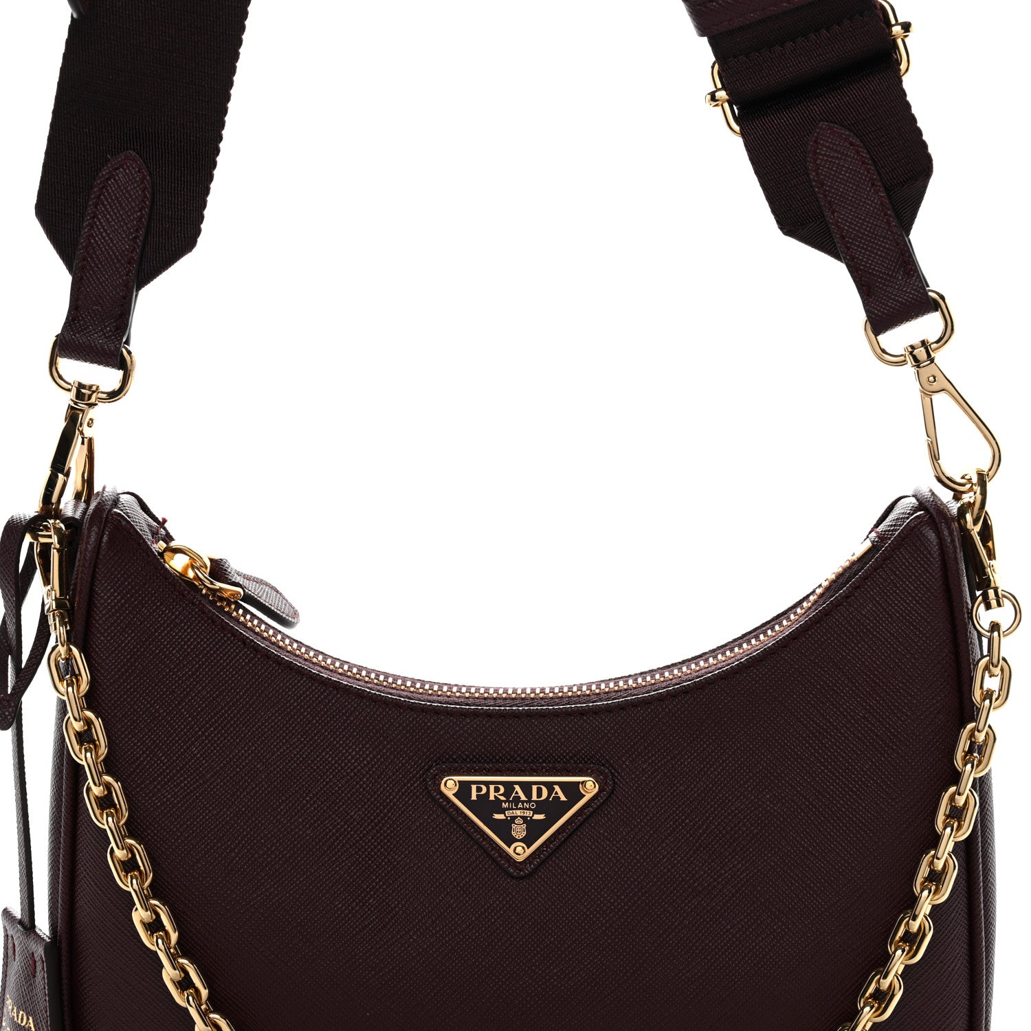 Prada Saffiano Lux Re-Edition 2005 Shoulder Bag Bordeaux 8 of 11