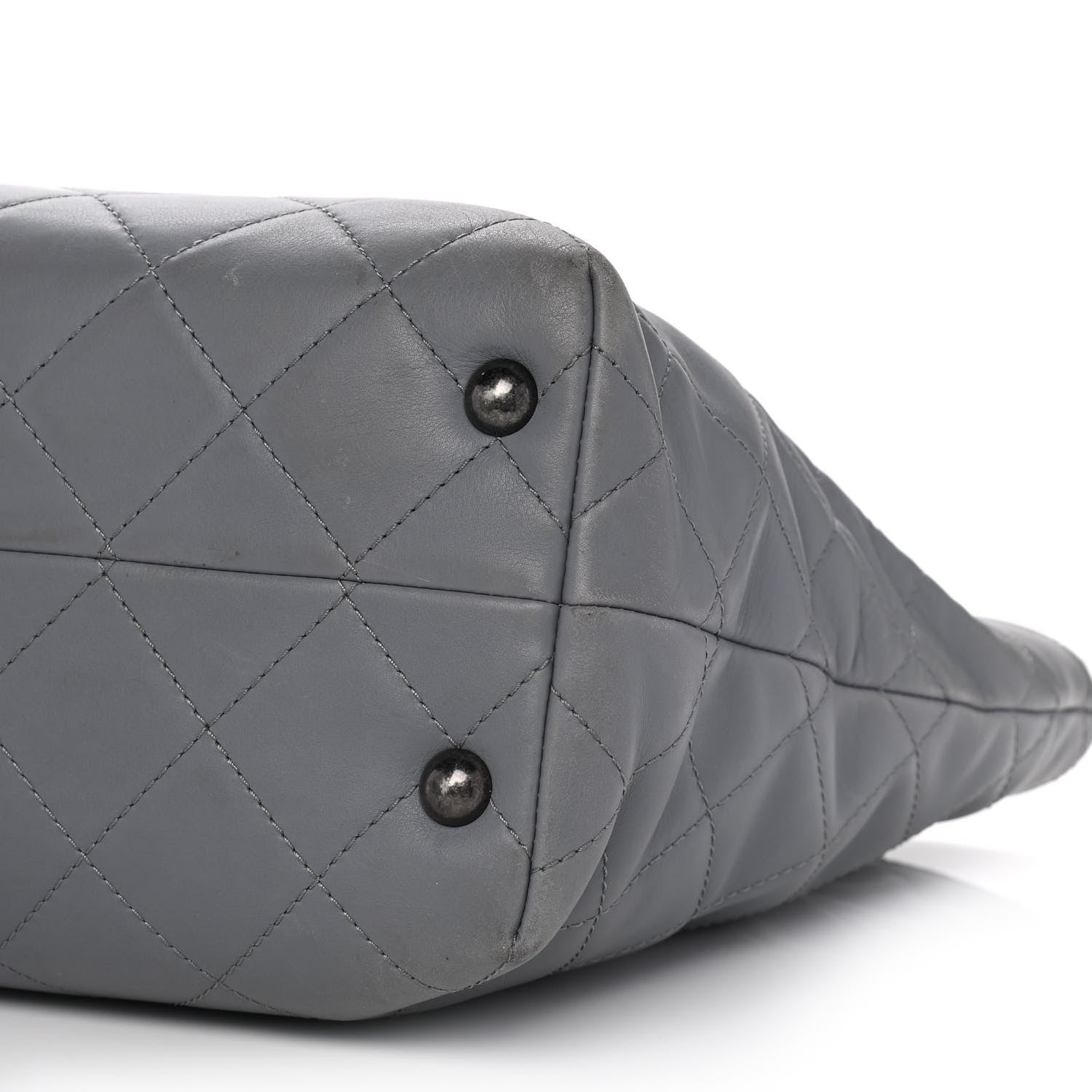 Chanel Lambskin Quilted Shopping Tote Grey 12 of 24