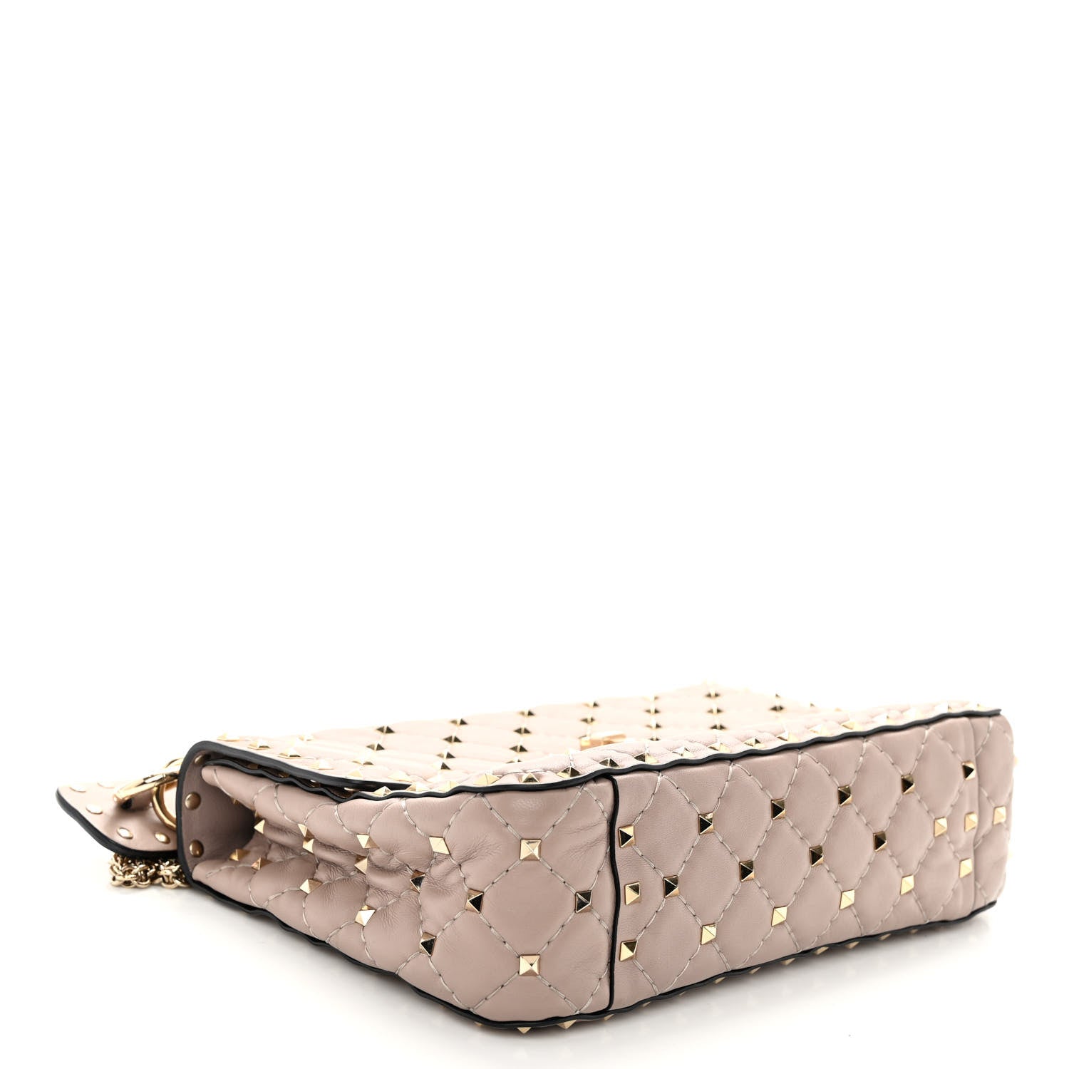 Valentino Garavani Lambskin Medium Rockstud Spike Shoulder Bag Poudre 4 of 11