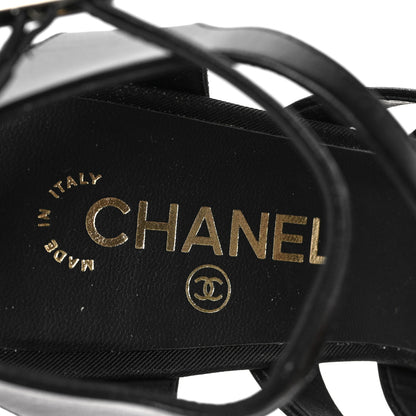 Chanel Calfskin Pearl CC Pumps 40.5 Black 7 of 9