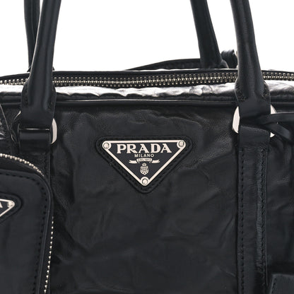 Prada Nappa Antique Medium Re-Edition 2001 Two Handle Bag Black 8 of 10