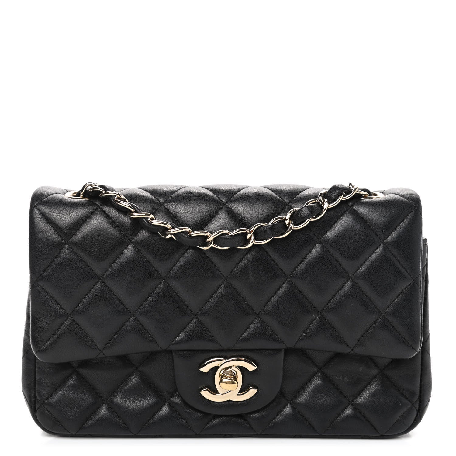 Chanel Lambskin Quilted Mini Rectangular Flap Black 1 of 5