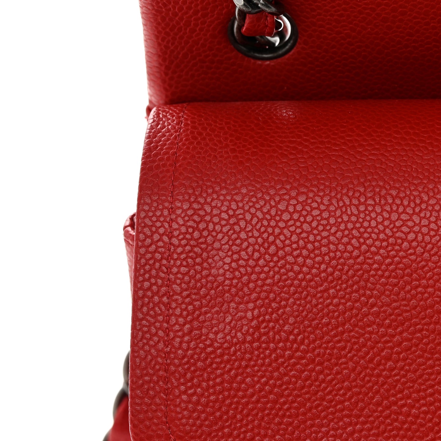 Caviar Quilted Jumbo Double Flap Red