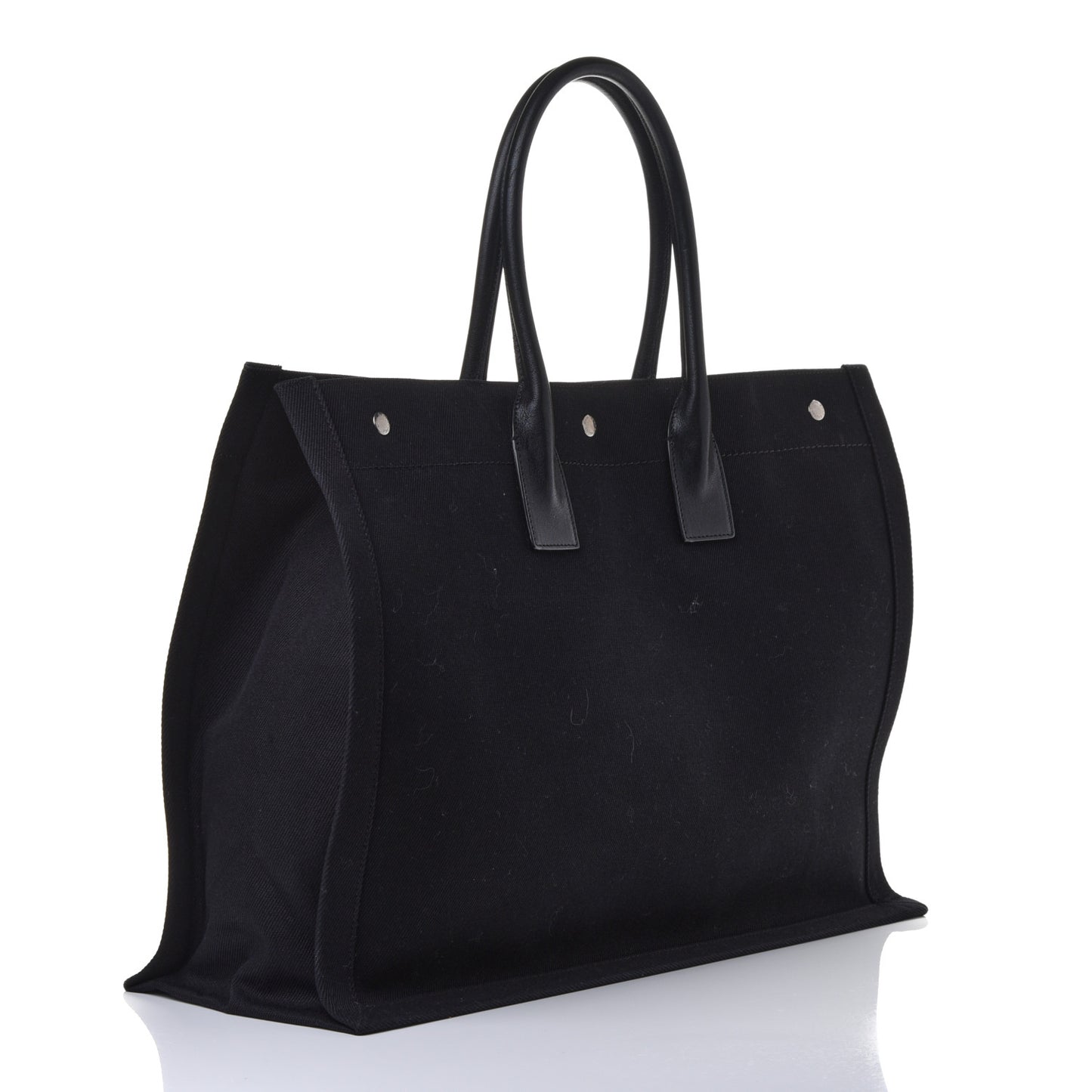 Linen Calfskin Rive Gauche Tote Black