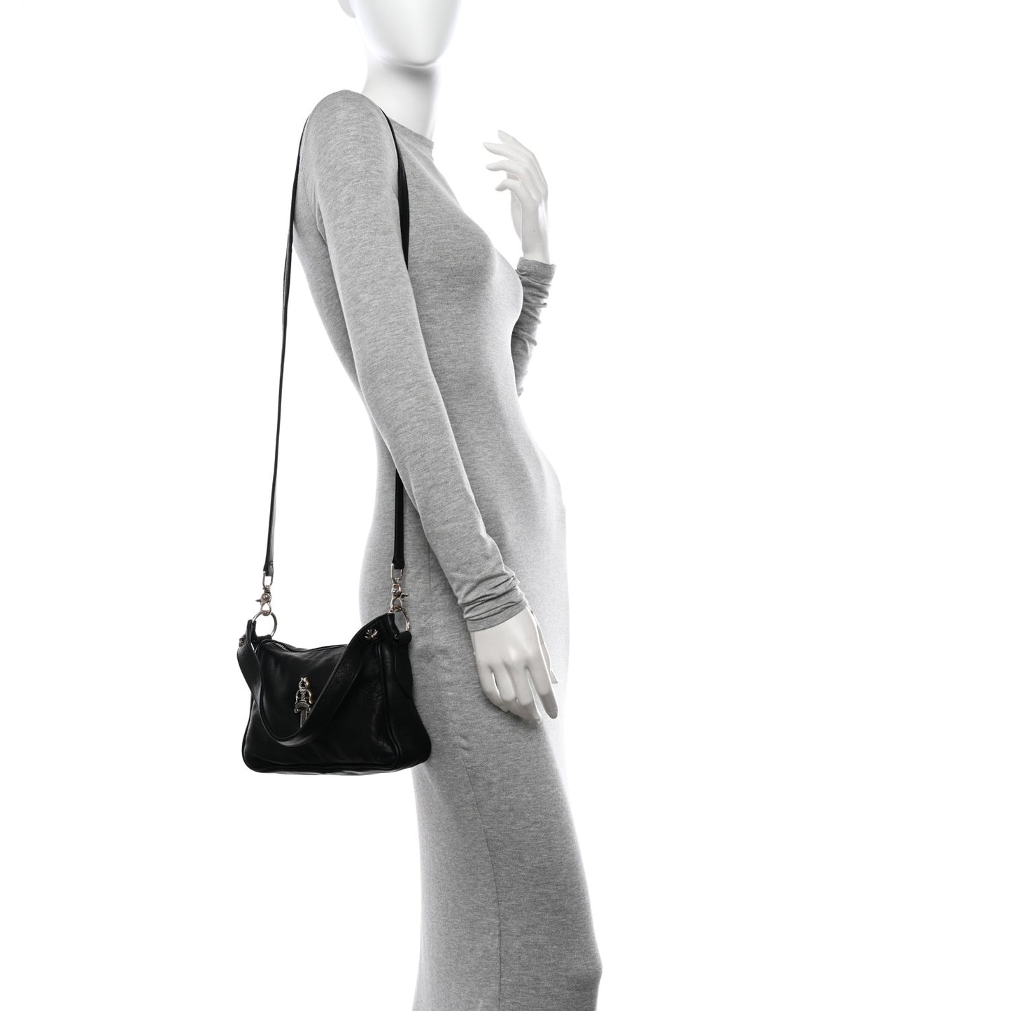 Grained Calfskin Chicken Nugget Bag Black