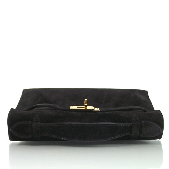 Hermes Suede Mini KELLY Clutch Black 3 of 8