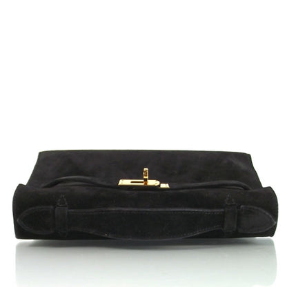 Hermes Suede Mini KELLY Clutch Black 3 of 8
