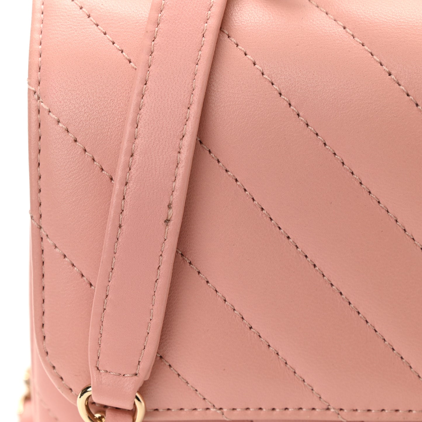 Lambskin Chevron Quilted Small Trendy CC Dual Handle Flap Bag Light Pink