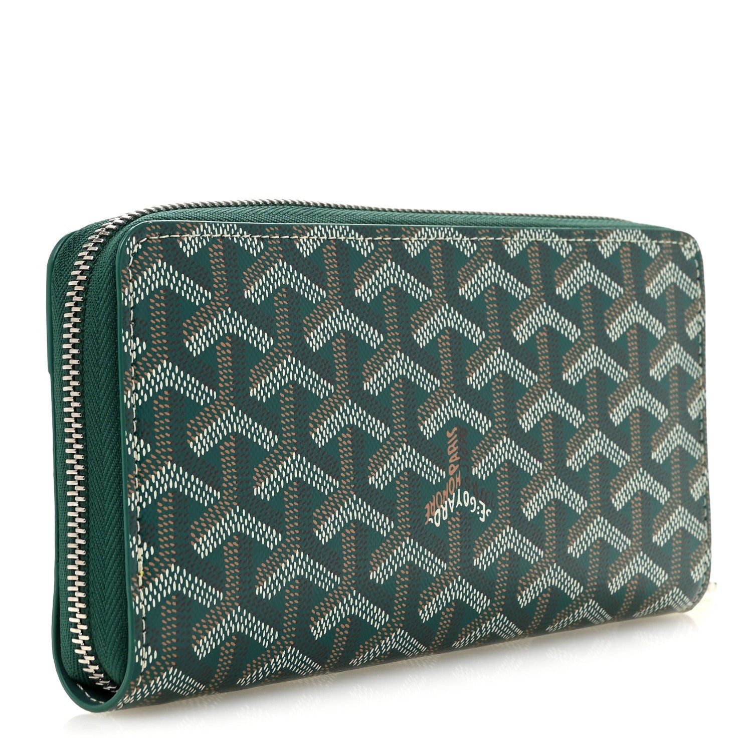 Goyard Goyardine Matignon Zip Around GM Wallet Green 3 of 8