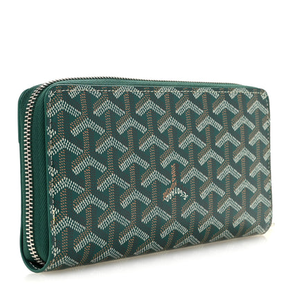 Goyard Goyardine Matignon Zip Around GM Wallet Green 3 of 8