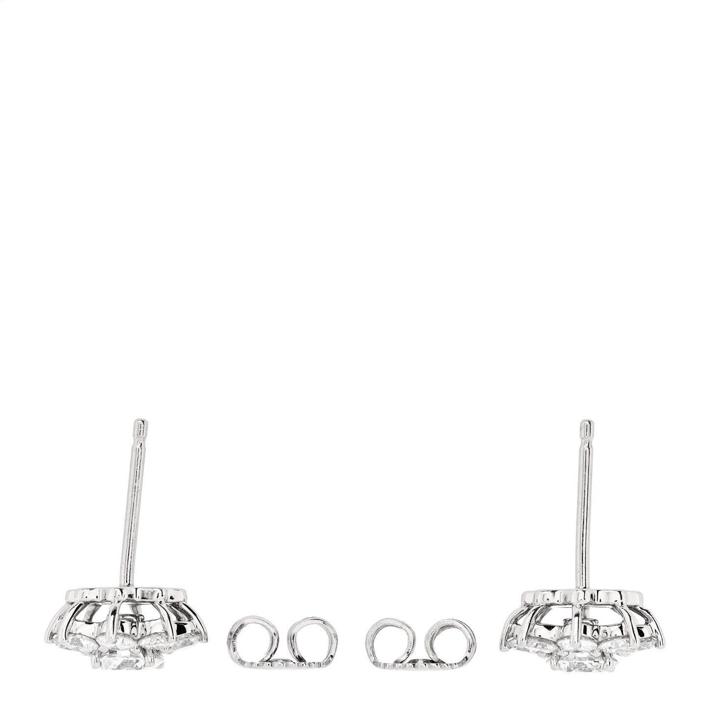 Platinum Diamond Mini Sunflower Earrings