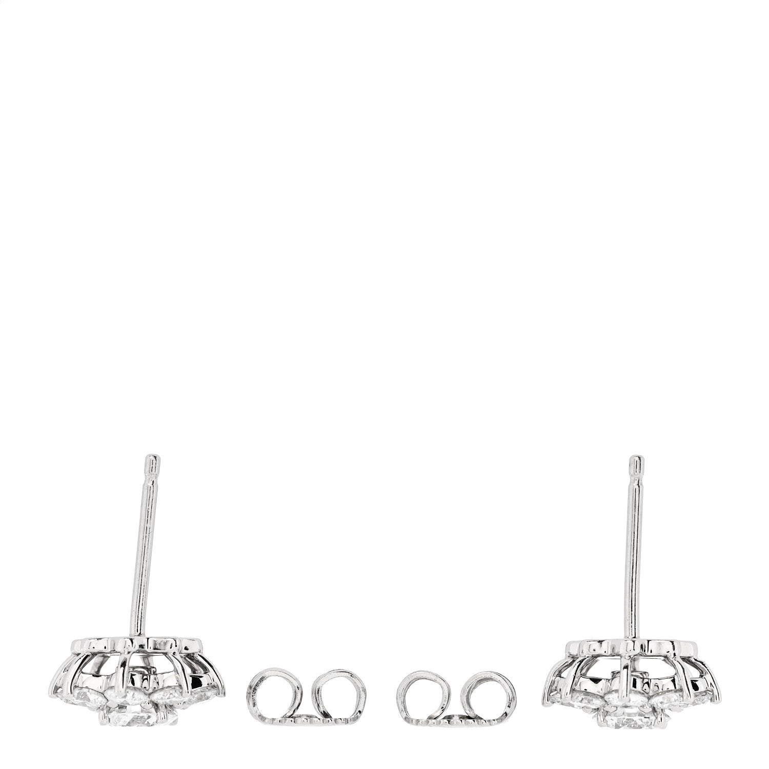 Harry Winston Platinum Diamond Mini Sunflower Earrings 3 of 5