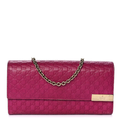 Gucci Soft Microguccissima Dice Chain Wallet Bright Bouganville 1 of 14
